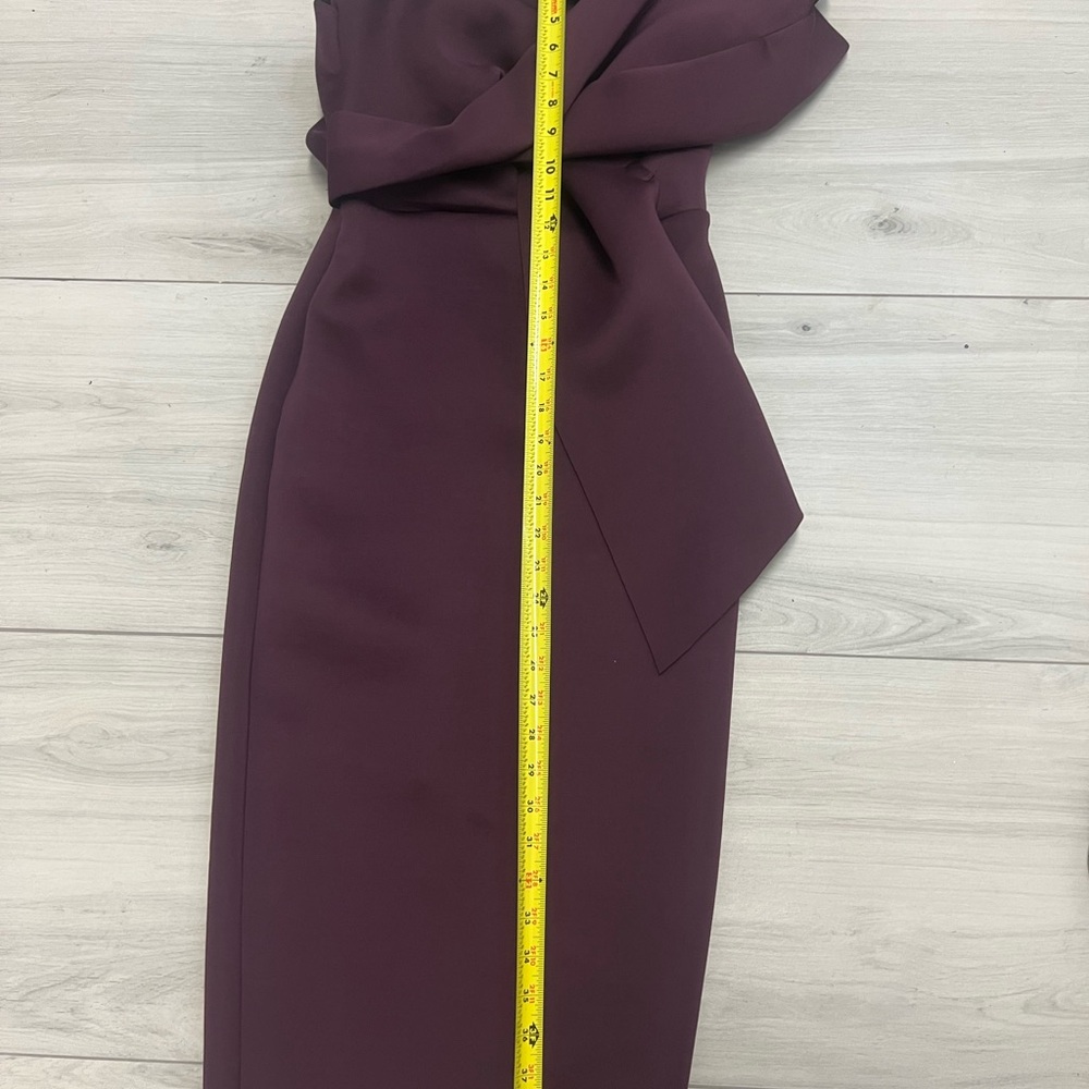 ASOS Design One-Shoulder Twist Midi Purple Dress Bodycon Formal Wedding Sz 6 NWT - Picture 6 of 7